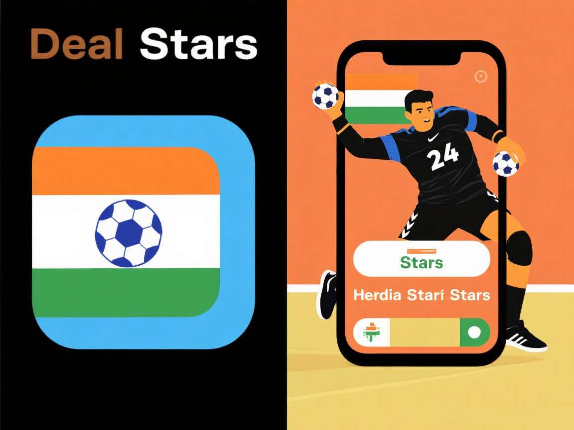 India Handball Stars gameplay showing Indian players in action with stadium crowd